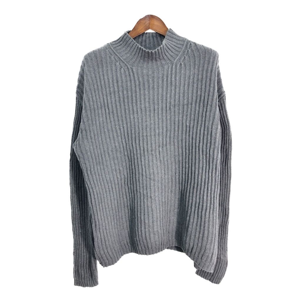 90年代 GAP ギャップ モックネック リブニット コットンセーター グレー (メンズ L) 中古 古着 S3698