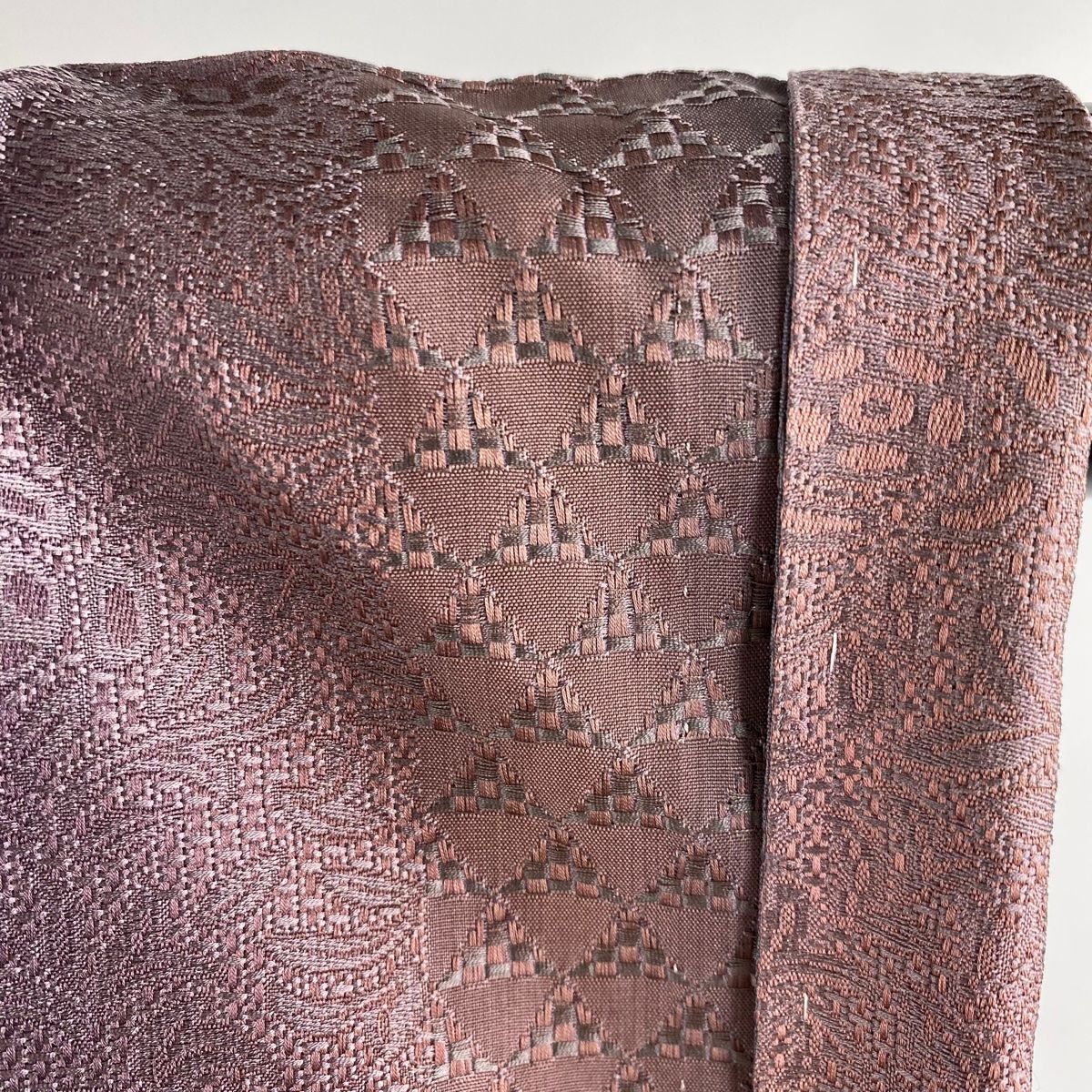 【ちどりや】美品　正絹　道行コート　袷　被布衿 鈴乃屋扱い 身丈90cm/裄63.5cm　霞風暈し 淡青灰系 しつけ付 本郷大田子染め 落款有　I22