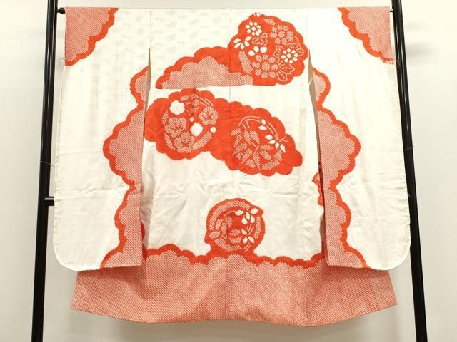 平和屋着物[]七五三 女の子 7歳 祝着 四つ身 襦袢(袷・半衿刺繍)セット