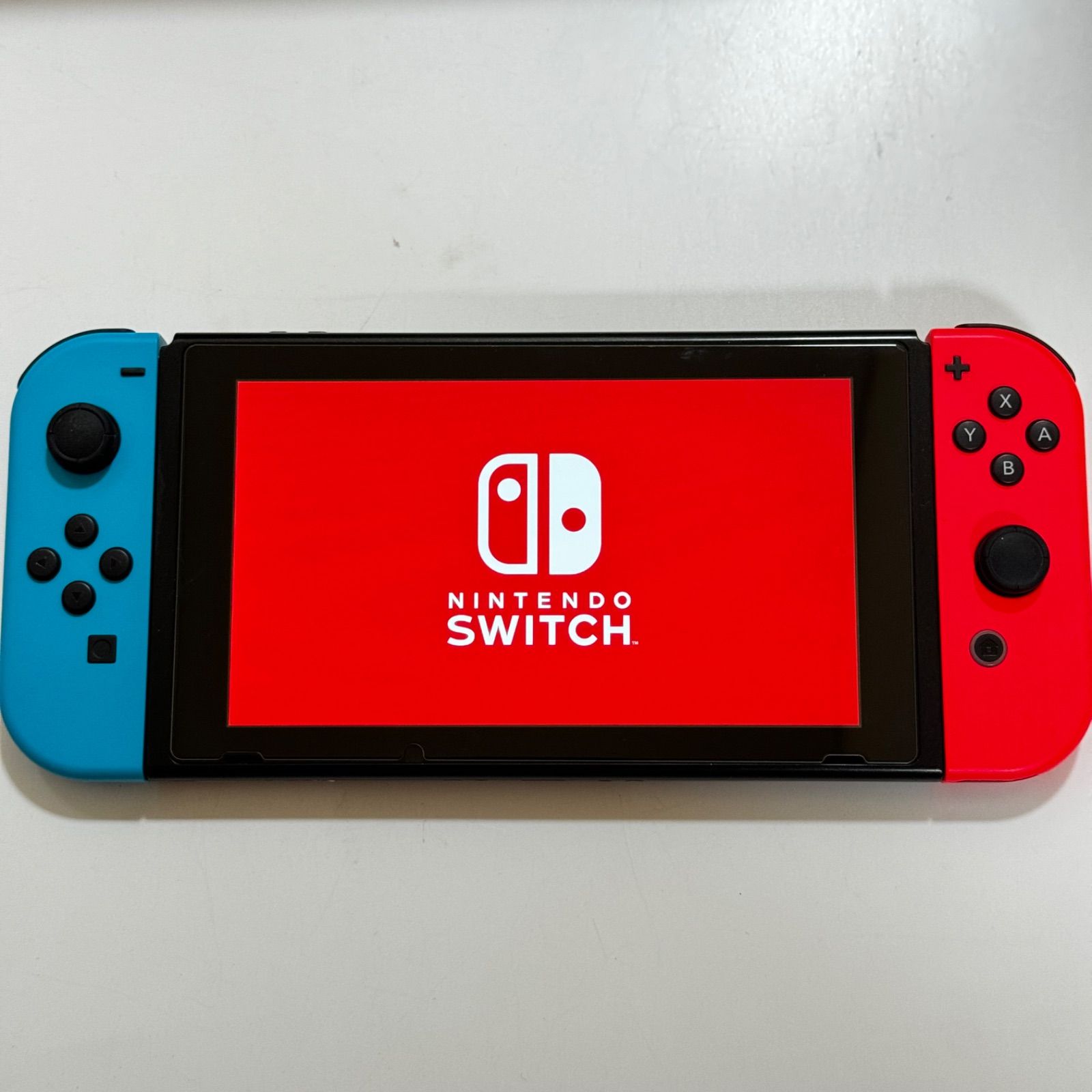 【当店独自1年保証付】　バッテリー強化版　Nintendo switch 任天堂スイッチ 新型フルセット ガラスフィルム貼付済