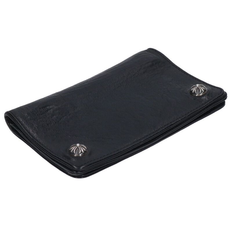 クロスボールボタンレザーウォレット財布 メンズ