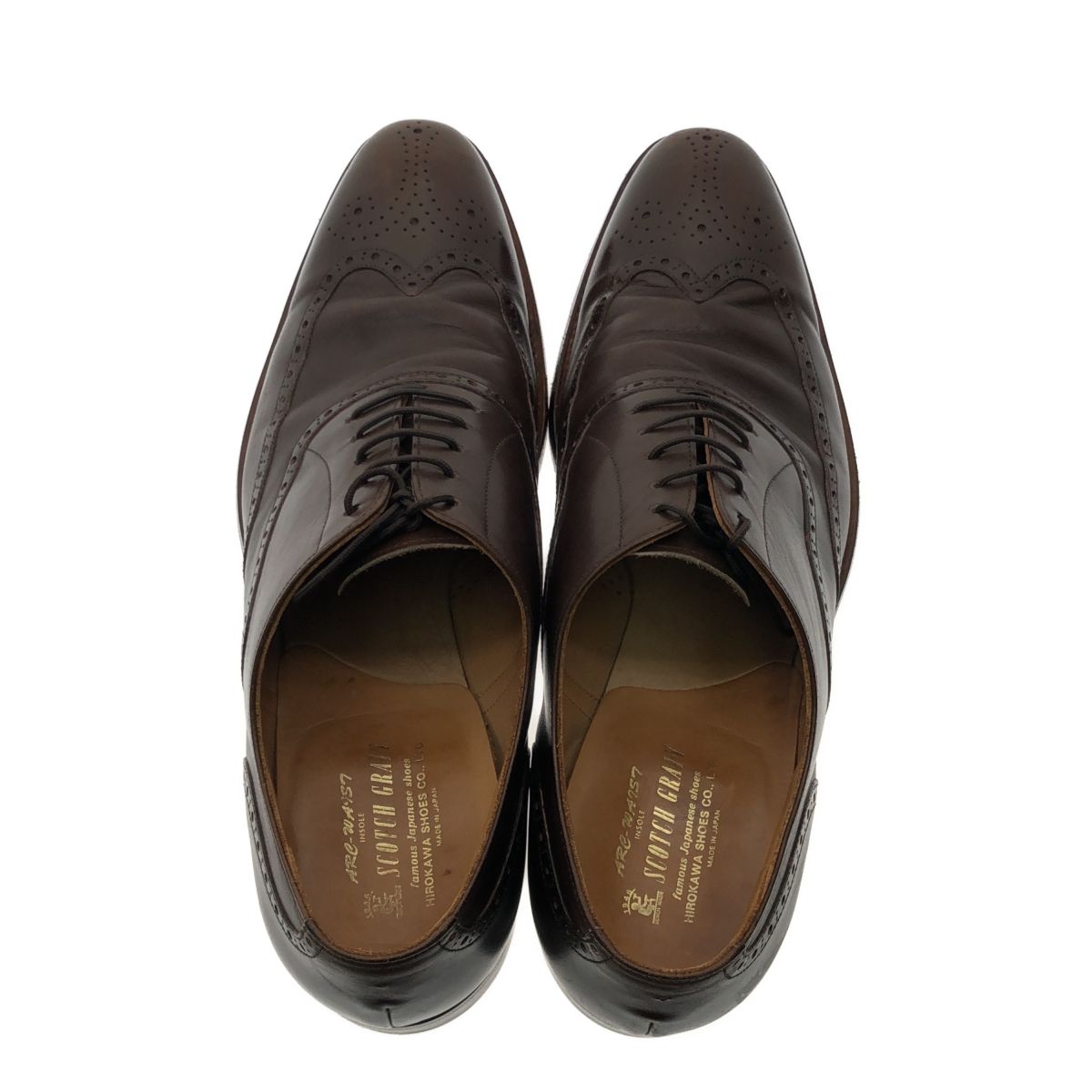 中古品】 SCOTCH GRAIN H-9041 フルブローグ ブラック 24㎝ アノネイ社