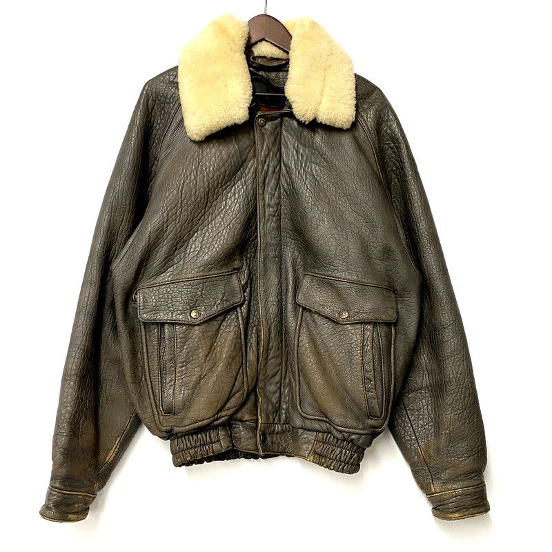 AMERICAN DREAM BY AMERICAYA HOUSTON LEATHER FLIGHT JACKET ヒューストン レザーフライトジャケット サイズ 44R 茶 メンズ 146-250421-ma-02-izu