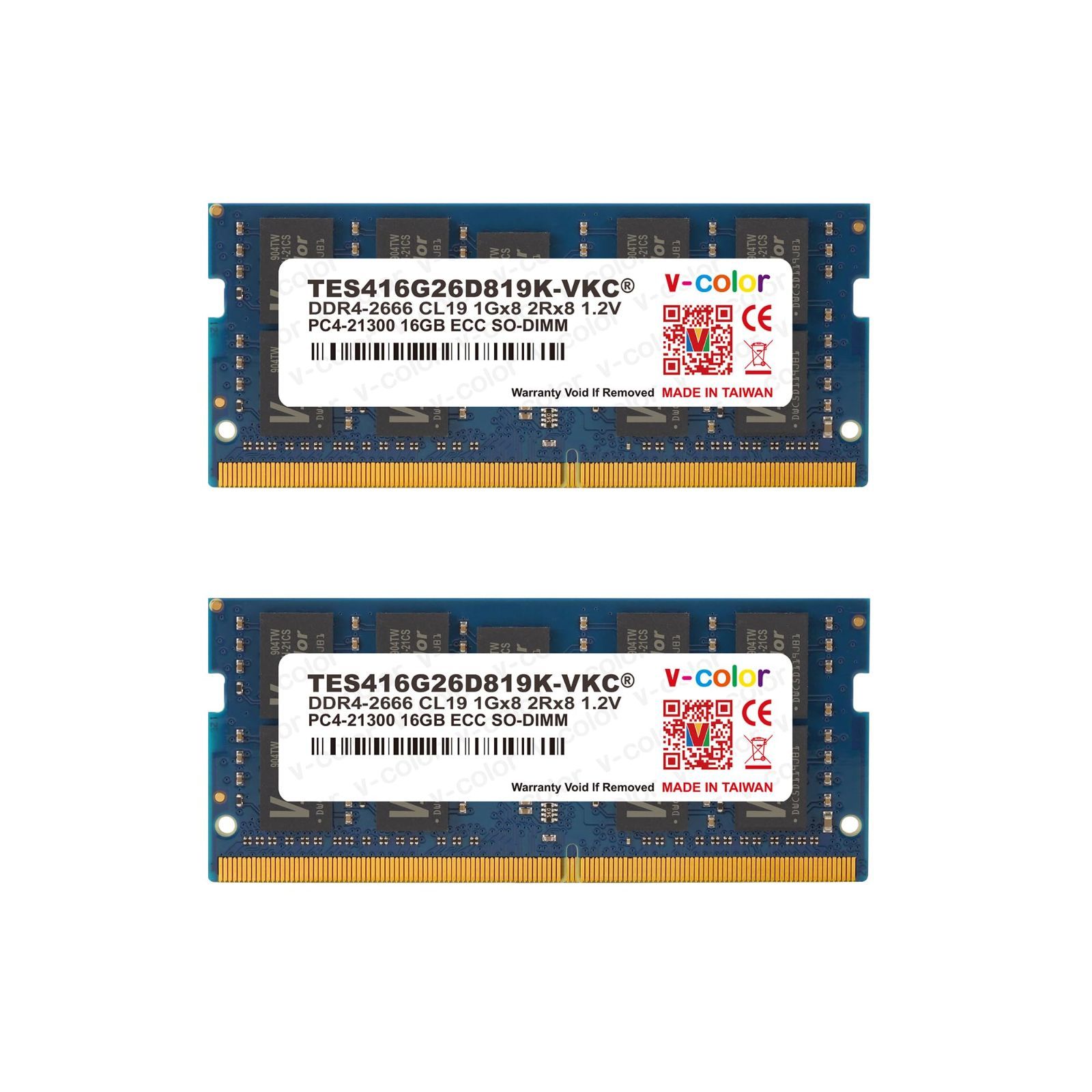 32GB(16GBx2)_DDR4 2666MHz ECC SO-DIMM v-color Hynix IC サーバー用