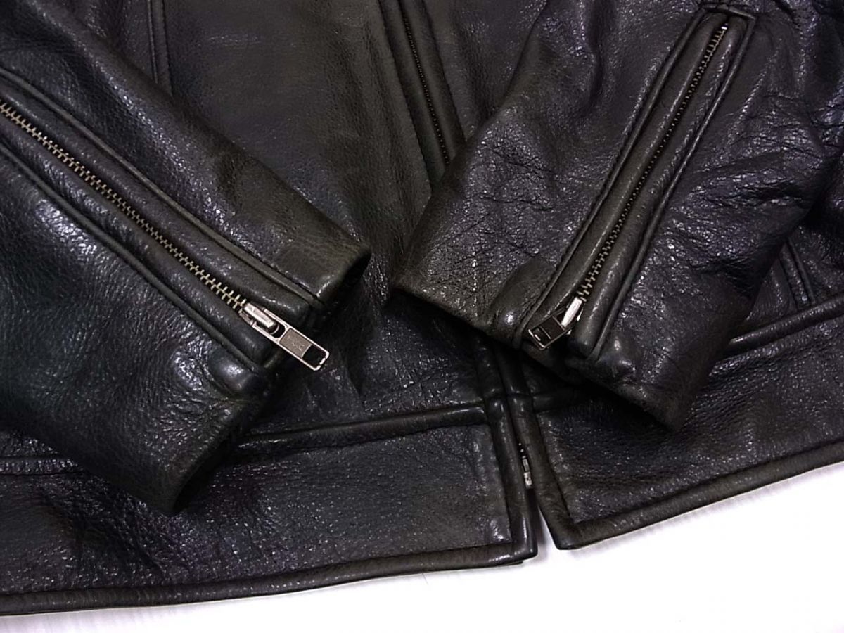 【新同品】UNIQLO アンティークレザー ライダース ジャケット サイズL ◇UNIQLO ユニクロ レザー シングルライダース ジャケット 牛革