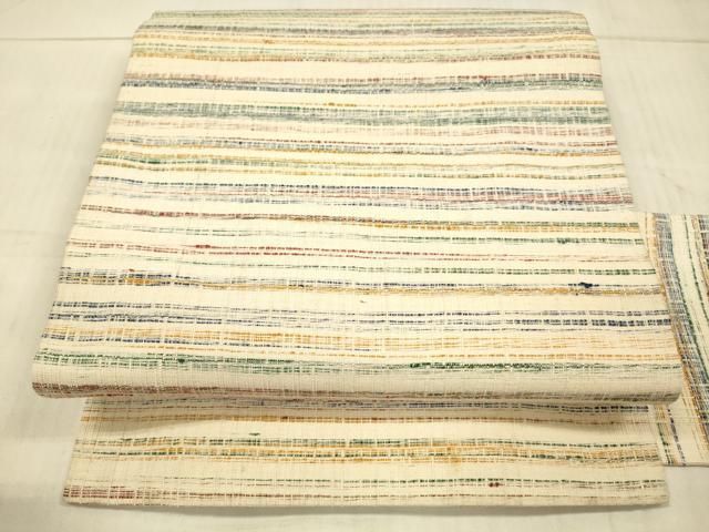 平和屋着物●九寸名古屋帯　紬地　横段文　正絹　逸品　DAAX5659cm 平和屋着物○九寸名古屋帯 紬地 横段文 正絹 逸品 DAAX5659cm