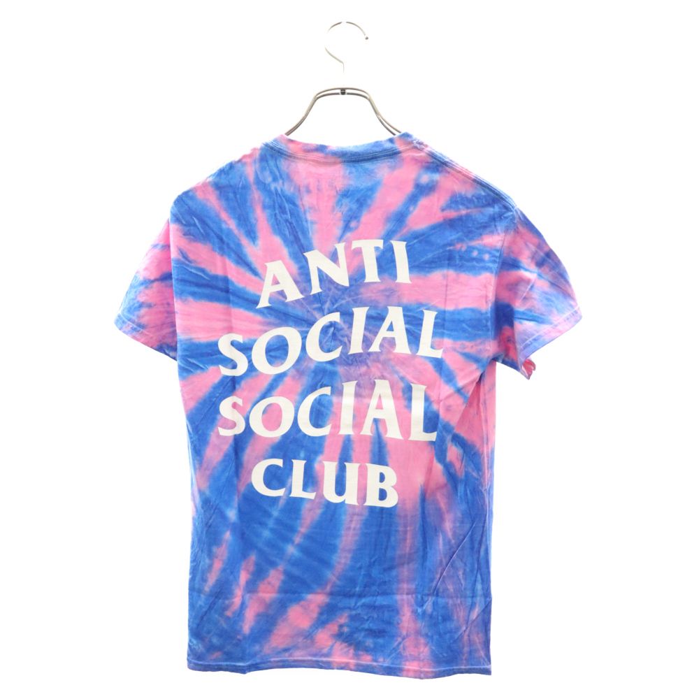 ANTI SOCIAL SOCIAL CLUB (アンチソーシャルソーシャルクラブ) ロゴプリント タイダイ 半袖カットソー Tシャツ ピンク/ブルー