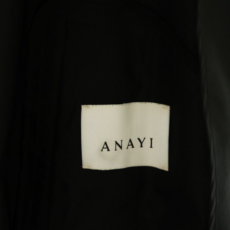 ANAYI アナイ フード付きブラックジャケット アナイ ANAYI フード付き ブルゾン ジャケット ジップアップ 34
