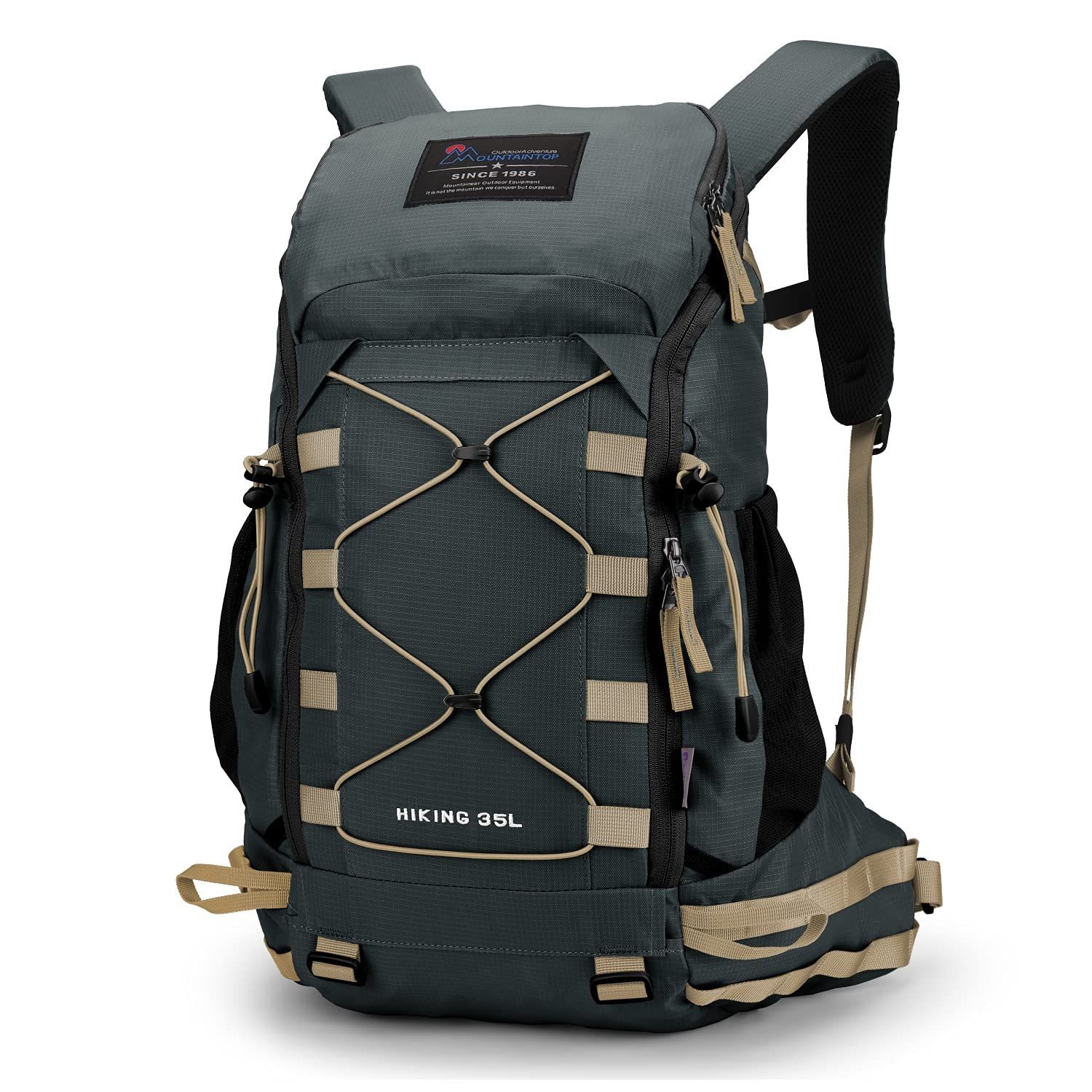 人気商品マウンテントップMountaintop 登山 リュック 35L バックパック ハイキング リュックサック アウトドア 旅行 クライミング キャンプ ザック デイバック 軽量 レインカバー付き