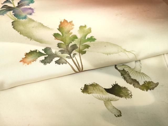 平和屋着物●染織界の匠　村松祥三　訪問着　作家物　紬地　成り物　暈し染め　正絹　逸品　AAAW5335br 平和屋着物○染織界の匠 村松祥三 訪問着 作家物 紬地 成り物 暈し染め