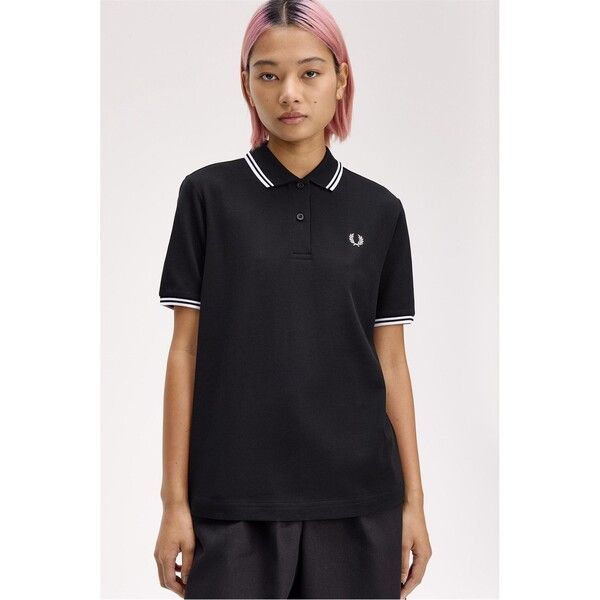 フレッドペリー レディース ポロシャツ トップス Fred Tipped Polo Ld00 BLACK WHITE