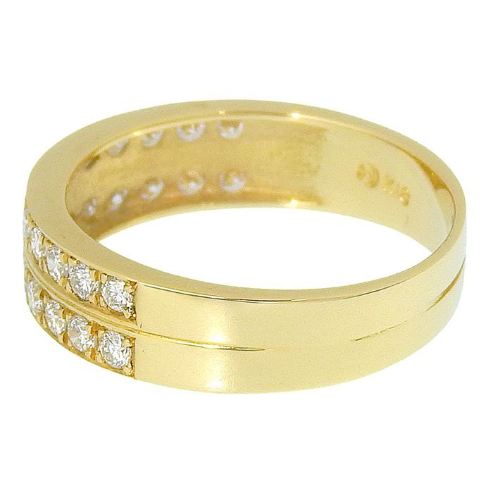 ワイレア ゴールドデザインリング 11号 ダイヤモンドアクセンント