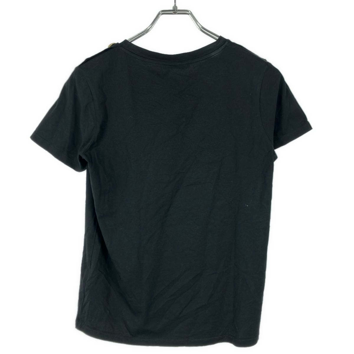 BALMAIN バルマン ショルダーボタン ロゴプリントTシャツ 128539 326I ブラック 34 ITR9XDJLZ06A BALMAIN バルマン ショルダーボタン ロゴプリントTシャツ 128539