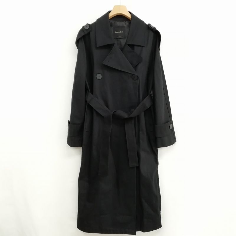 Massimo Dutti マッシモデュッティ 6733 トレンチコート ロングコート XS ブラック - メルカリ