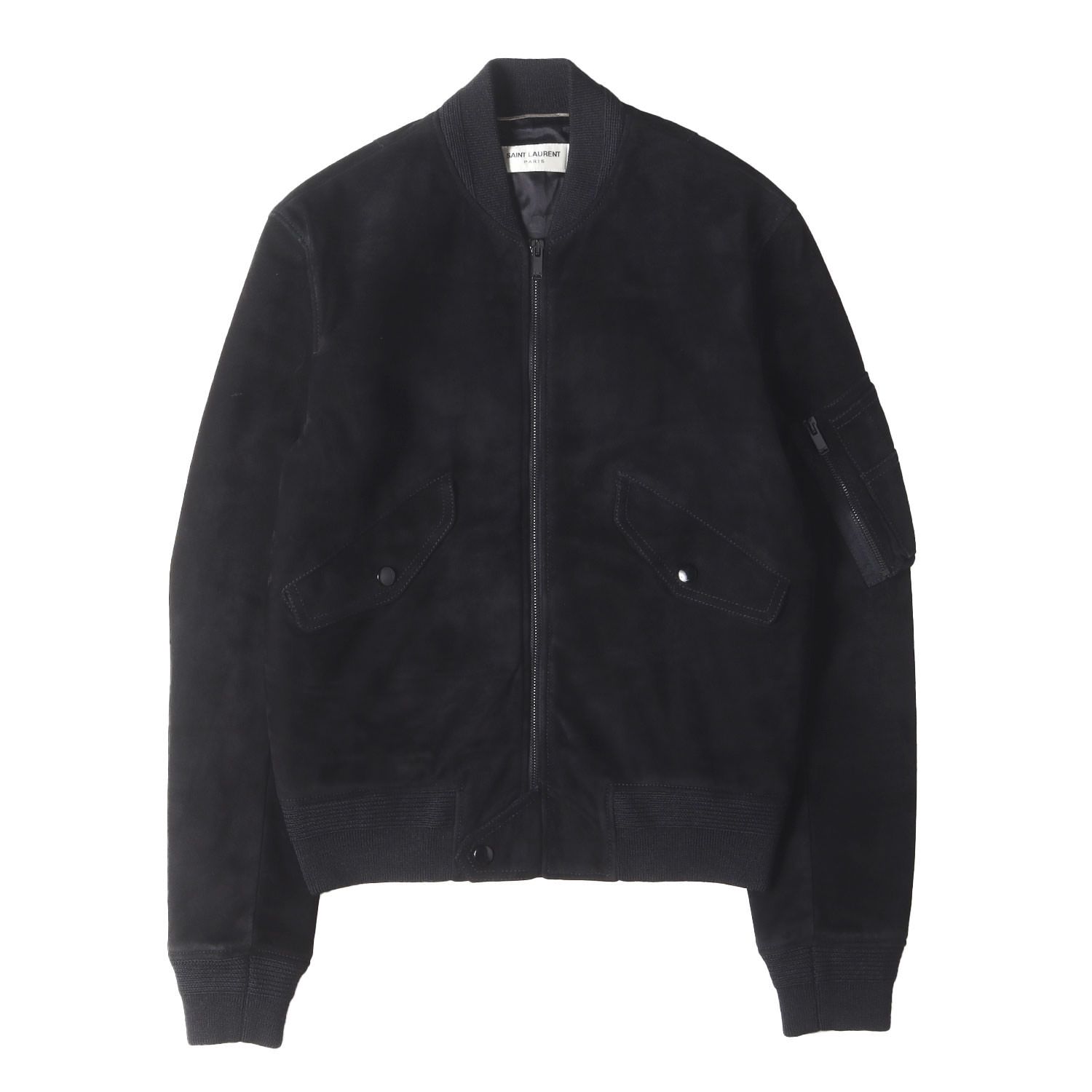 saint laurent paris ボンバージャケット　ma-1 サイズ42 SAINT LAURENT PARIS サンローラン パリ ジャケット ブラック 黒