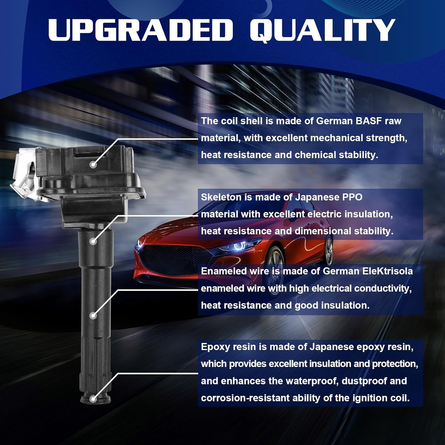 6個入 イグニッションコイルパック 高性能アップグレード Audi S4 A6 オールロード クワトロ V6