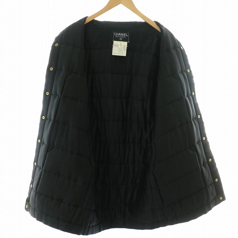 【アウトレット☆送料無料】 シャネル CHANEL ヴィンテージ 1990AW ノーカラーコート ロング Jacket Outer