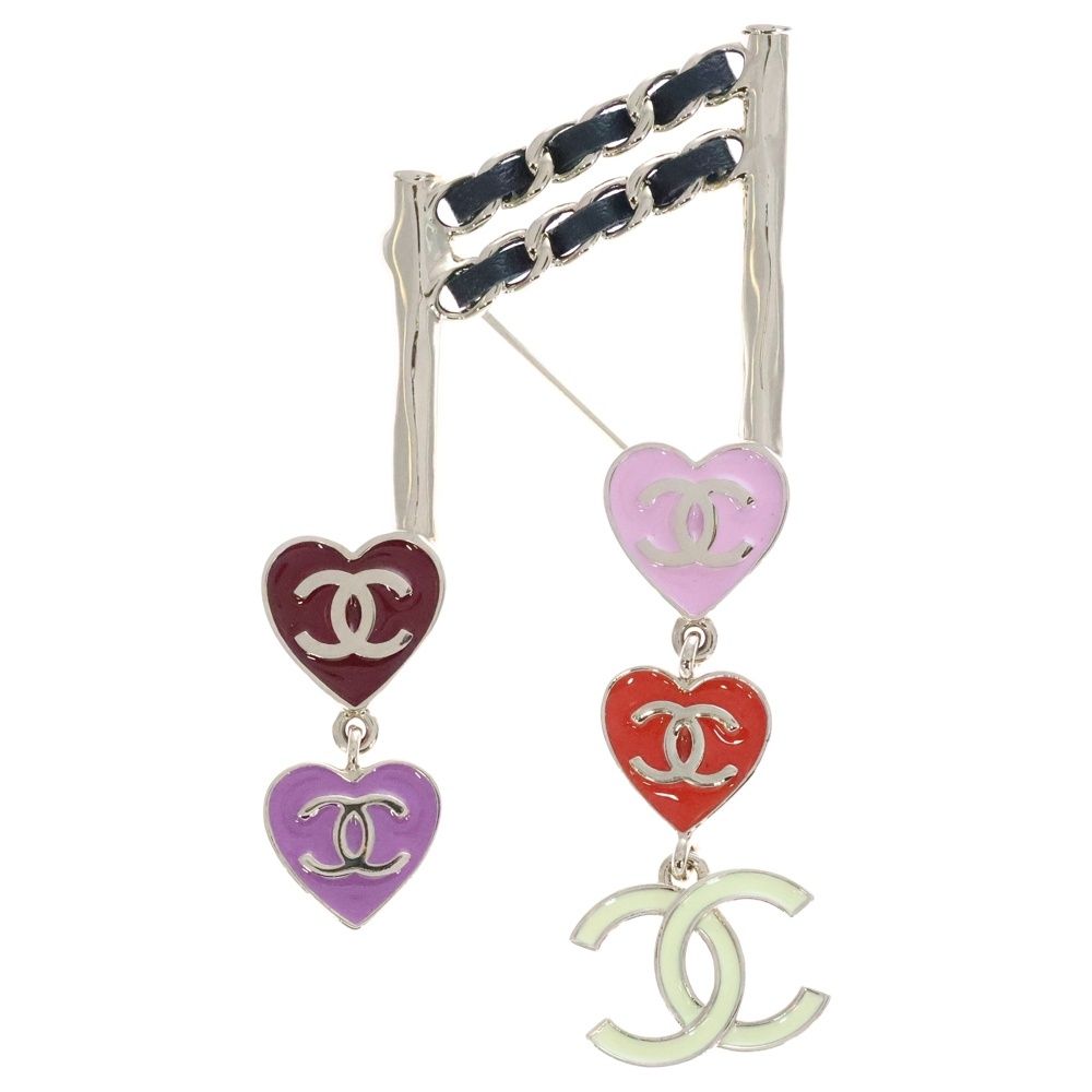 CHANEL シャネル 音符モチーフ ハート ココマーク ブローチ ゴールド