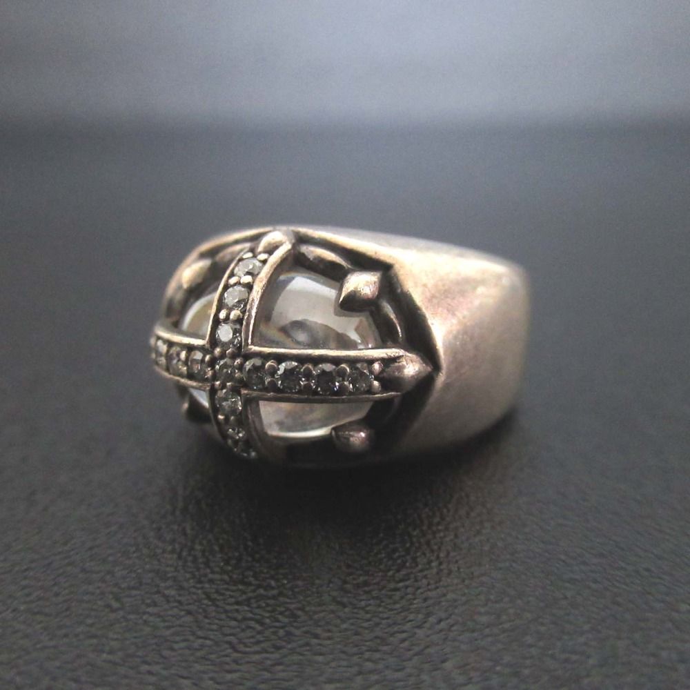 JUSTIN DAVIS ジャスティンデイビス 925SV KING OF CROSS RING キングオブクロス リング 指輪 14号 シルバー メンズ 古着