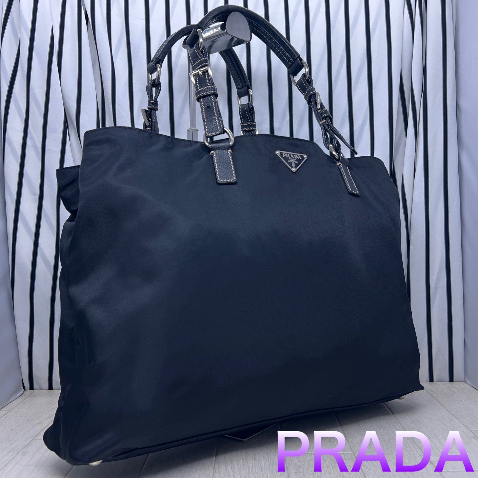 【美品】PRADA×プラダ A4収納可能トートバッグ