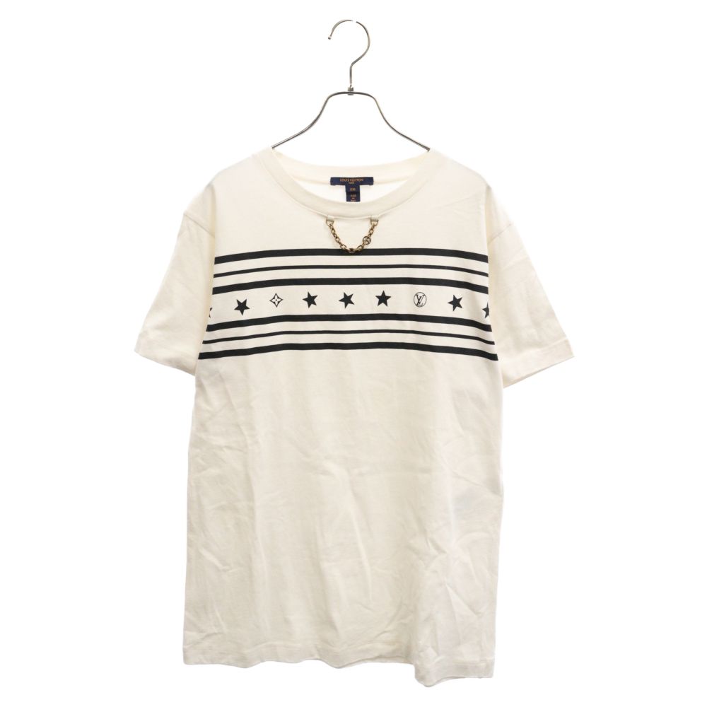 LOUIS VUITTON ルイヴィトン 22AW LVサマースターダストプリントネックチェーンTシャツ RW222W PQ9 FNTS25 ホワイト系 XS LOUIS VUITTON ルイヴィトン 22AW LVサマースターダストプリントネック