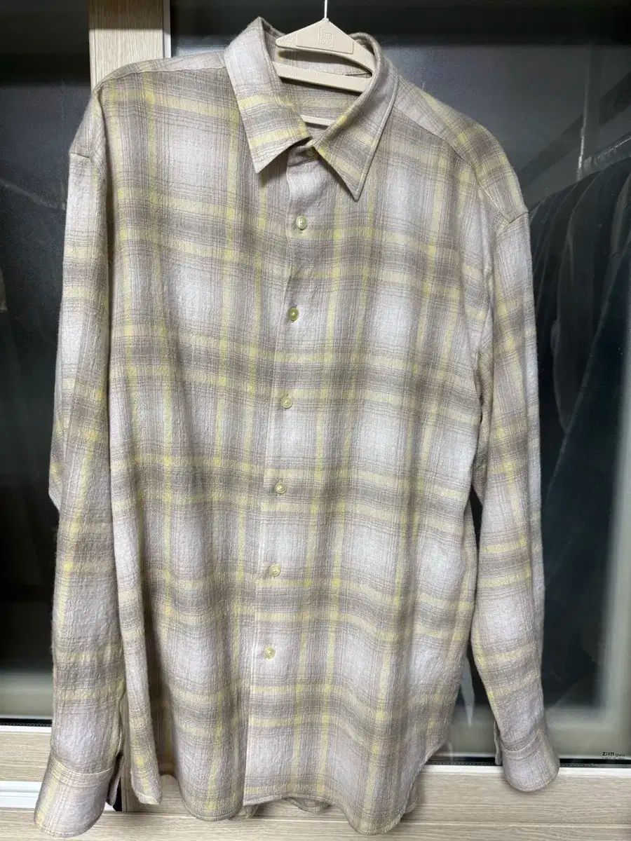3 AURALEE オーラリー 24aw エアリー ウール シャツ チェック柄 ベージュ