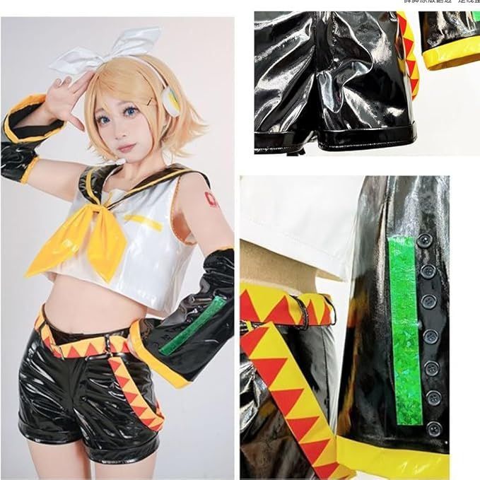 鏡音 リン・鏡音レン コスプレ衣装 PUパテントレザー JK 制服 高 鏡音 リン・鏡音レン コスプレ衣装 PUパテントレザー JK 制服 高