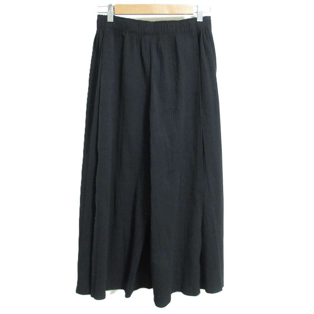 me ISSEY MIYAKE ミーイッセイミヤケ ストレッチ イージーウエスト プリーツワイドパンツ MI02KF629 ブラック レディース 古着