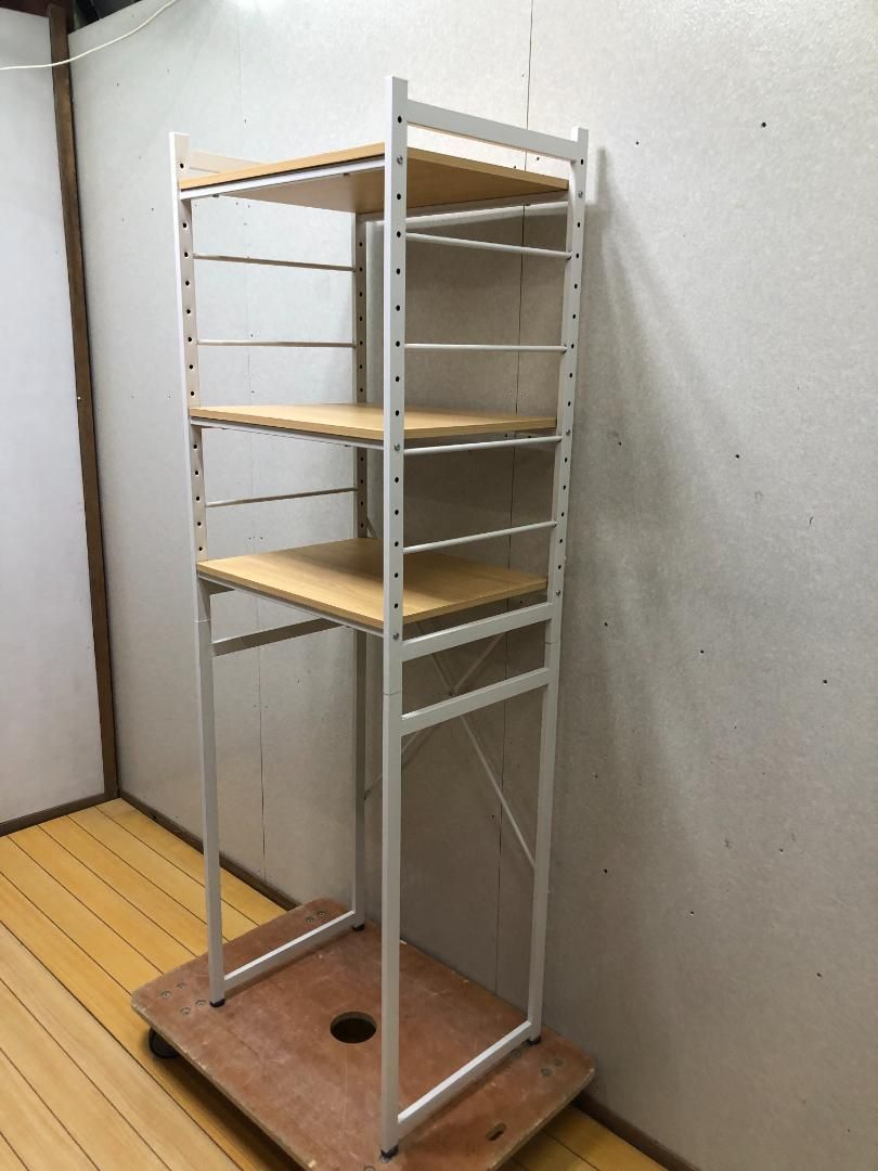 ラック 棚 木目調 棚板付き 58×45×179㎝ スチールラック 多目的収納 88142-4-020