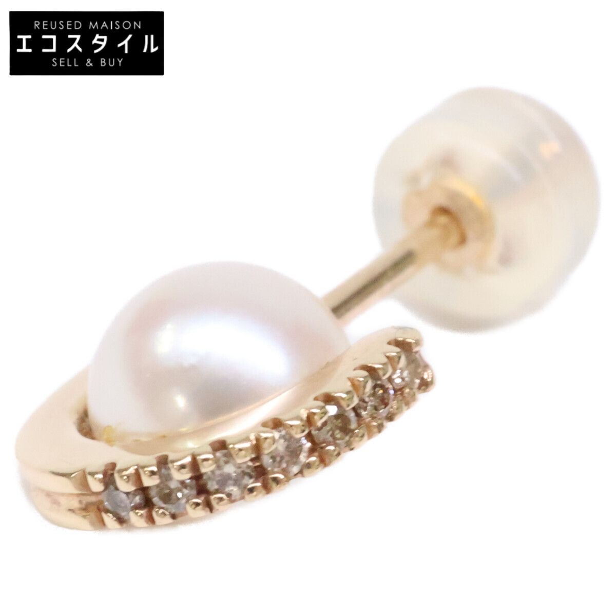 HIROTAKA ヒロタカ PE85KDE K10 0.03 BELUGA ベルーガ アコヤパール ダイヤモンド 片耳 シングル Sサイズ