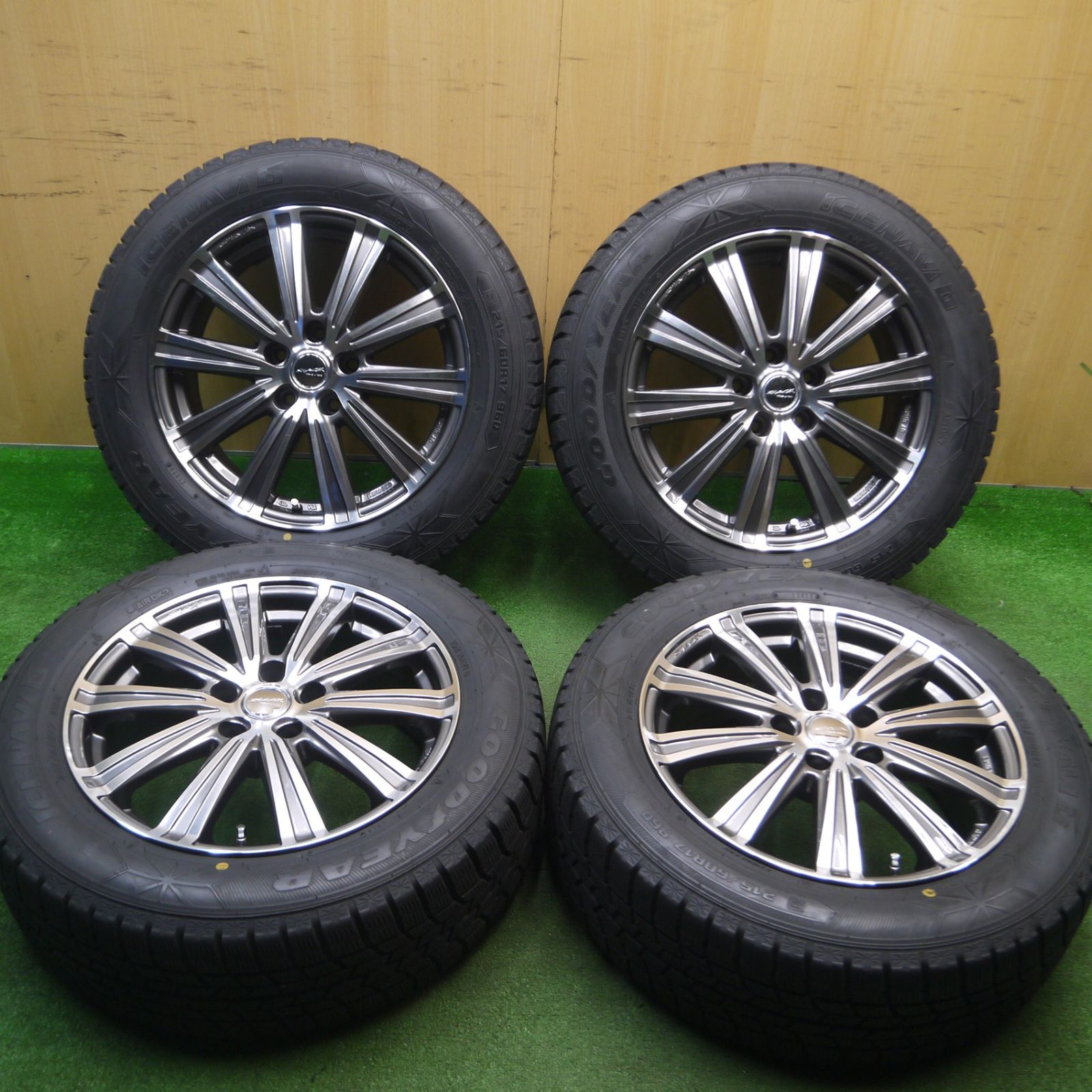 グッドイヤー アイスナビ6 215/55R17 4本セット クラウン カムリ オデッセイ スカイライン VW T-Roc アウディ Q2 中古  スタッドレスタイヤのみ | パーツ販売ナンバーワン
