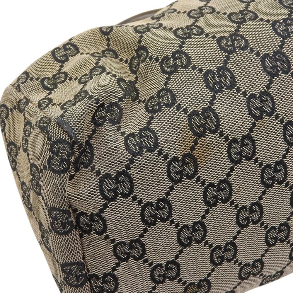 本物保証】 グッチ GUCCI GGキャンバス ウッドハンドル ハンドバッグ 