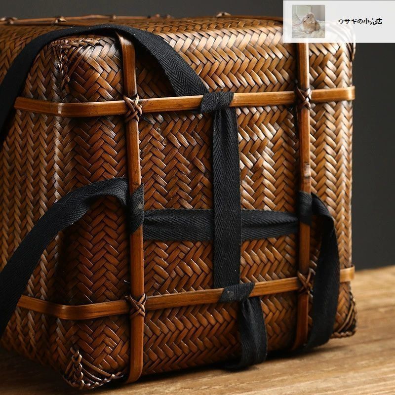 茶道具籠/茶道具/竹編細工籠/收納盒/竹細工/ 工芸品/手作り茶道具籠