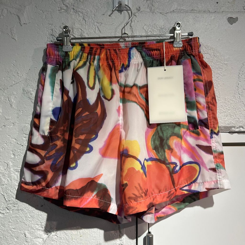 OUR LEGACY アワーレガシー 22SS DRAPE TECH TRUNKS Melting Flowers Print ショートパンツ M2224D マルチカラー size 44 表参道A09
