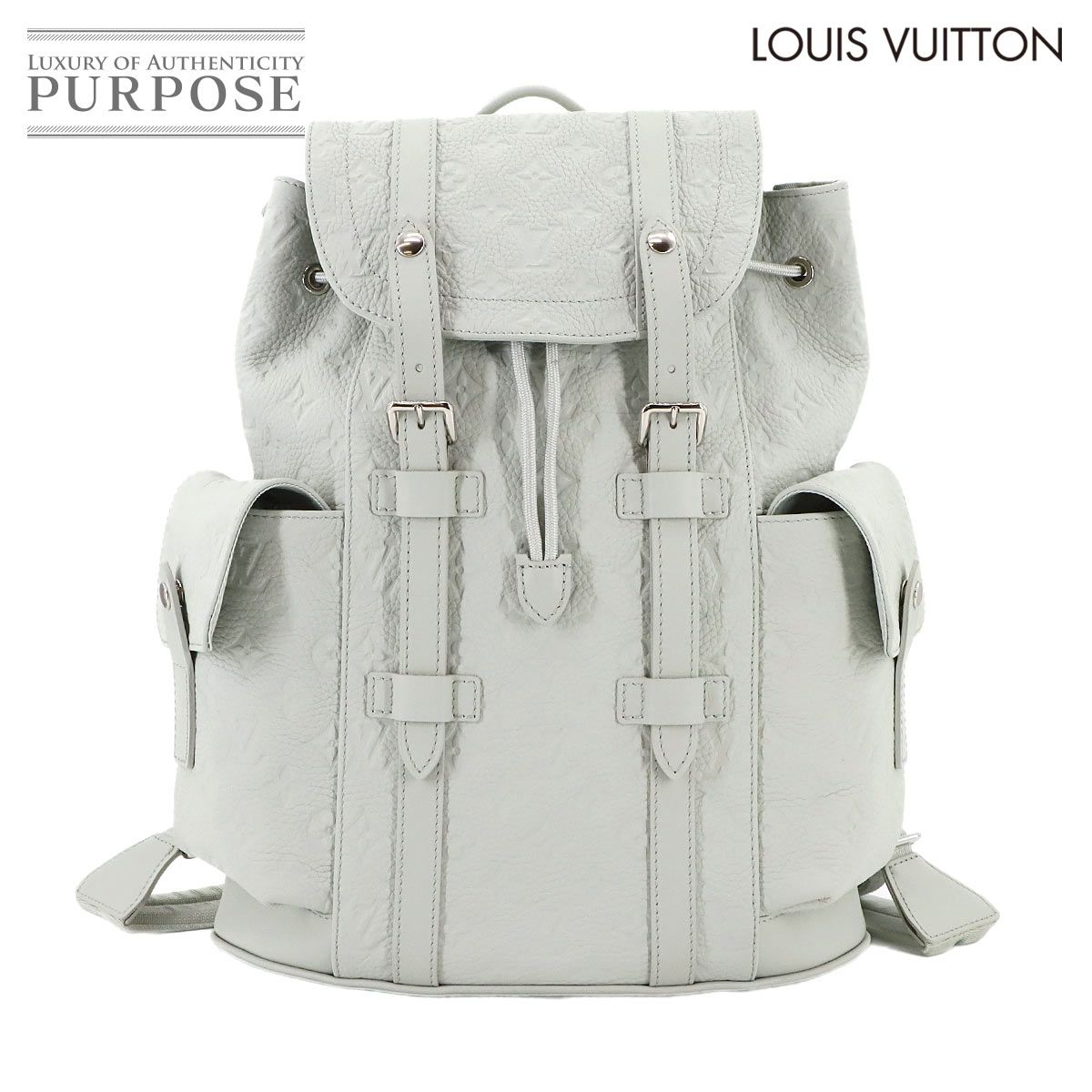 ルイ ヴィトン LOUIS VUITTON モノグラム トリヨン クリストファー PM バックパック レザー ミネラルグレー 90277330