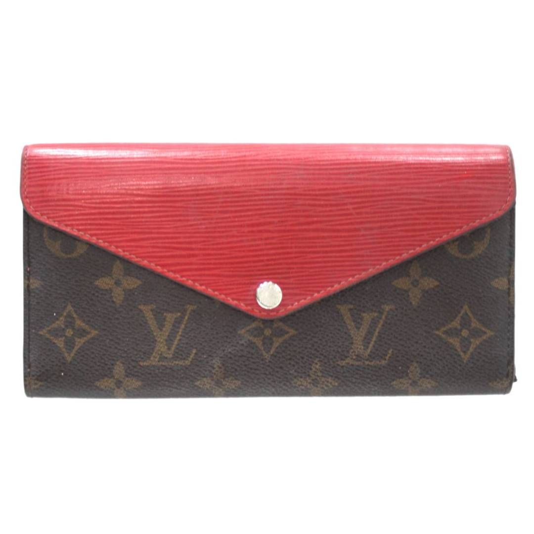 Louis Vuitton 長財布 ダークブラウン/レッド Louis Vuitton 長財布 ダークブラウン/レッド レッド（赤）系 Louis