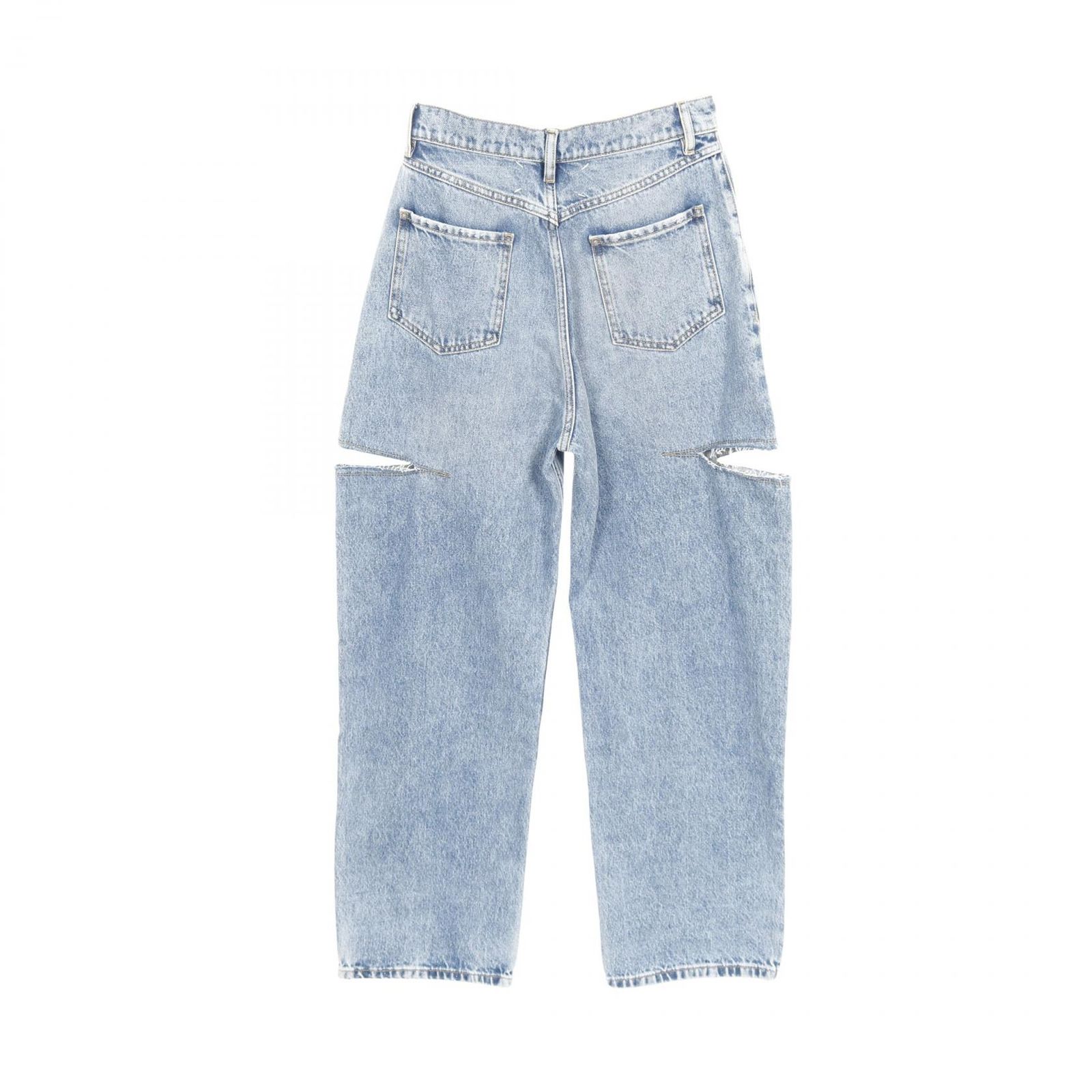 メゾン マルジェラ Maison Margiela デニムパンツ デニムジーンズ スラッシュディテール コットン デニムパンツ レディース ♥