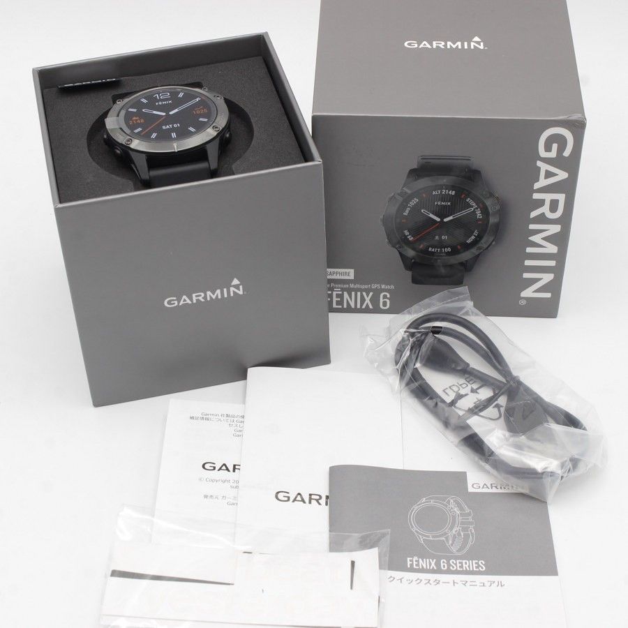 新品】GARMIN fenix 6 Sapphire Black 010-02158-43 スマートウォッチ フェニックス ガーミン 本体 - メルカリ