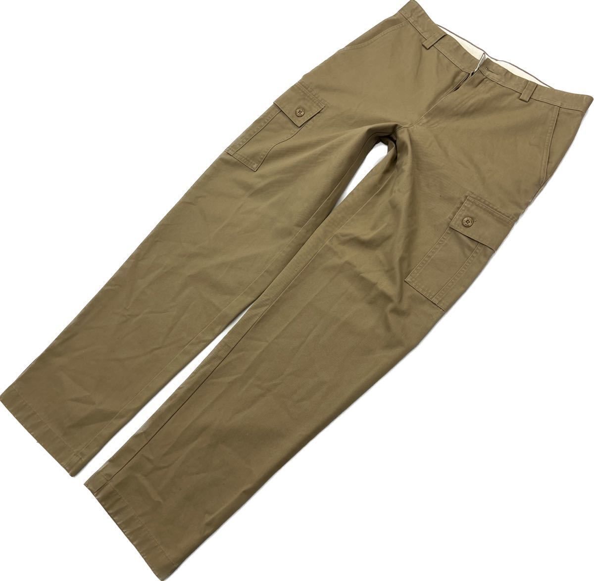 L.L.Bean ☆ ベーシック テーパード カーゴパンツ ブラウン ベージュ W32 ワーク ミリタリー アメカジ アウトドア エルエルビーン■Ja6715