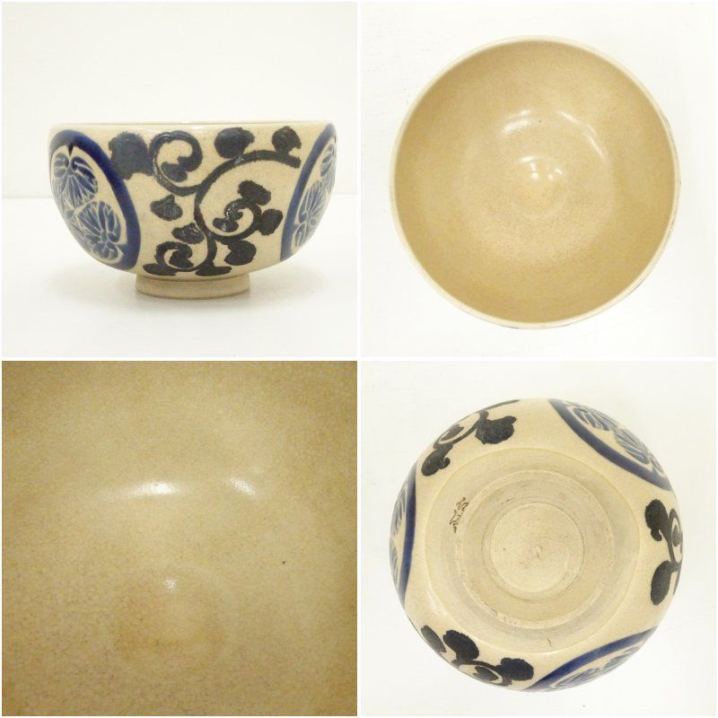 京焼 清閑寺窯 杉田祥平造 色絵仁清立雛画茶碗（共箱） 茶道 抹茶