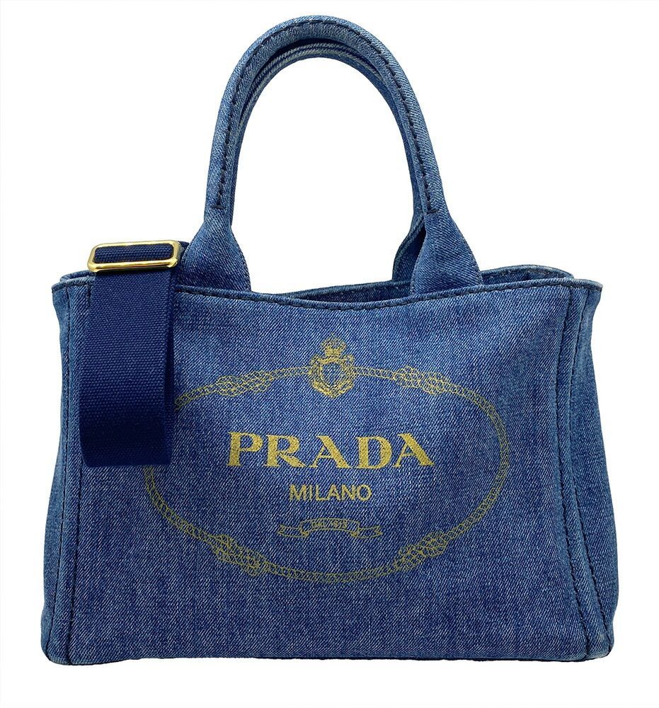 PRADA プラダ カナパ 1BG439 トートバッグ デニム コットン デニム ...