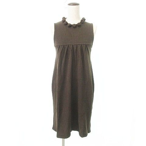 MILLY（ミリー）ノースリーブワンピース ミリー milly 美品 コットン ニット ワンピース ノースリーブ