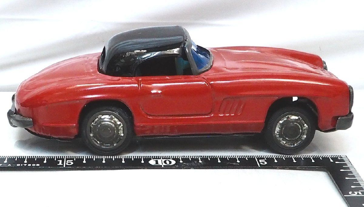 Asahi【Mecedes Benz 300SL ROADSTER メルセデスベンツ ロードスター赤】ブリキtin toy carミニチュア自動車ATC 旭玩具 アサヒ【箱無】0337