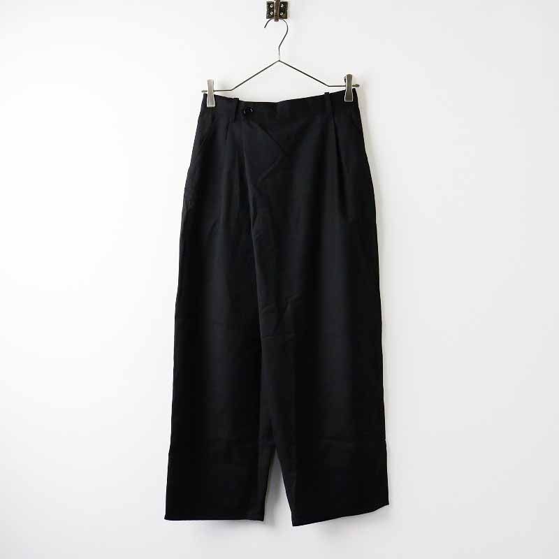 美品 ビュルデサボン bulle de savon ポリレーヨンワイドラップパンツ F/ブラック イージー ゴム【2400014199840】