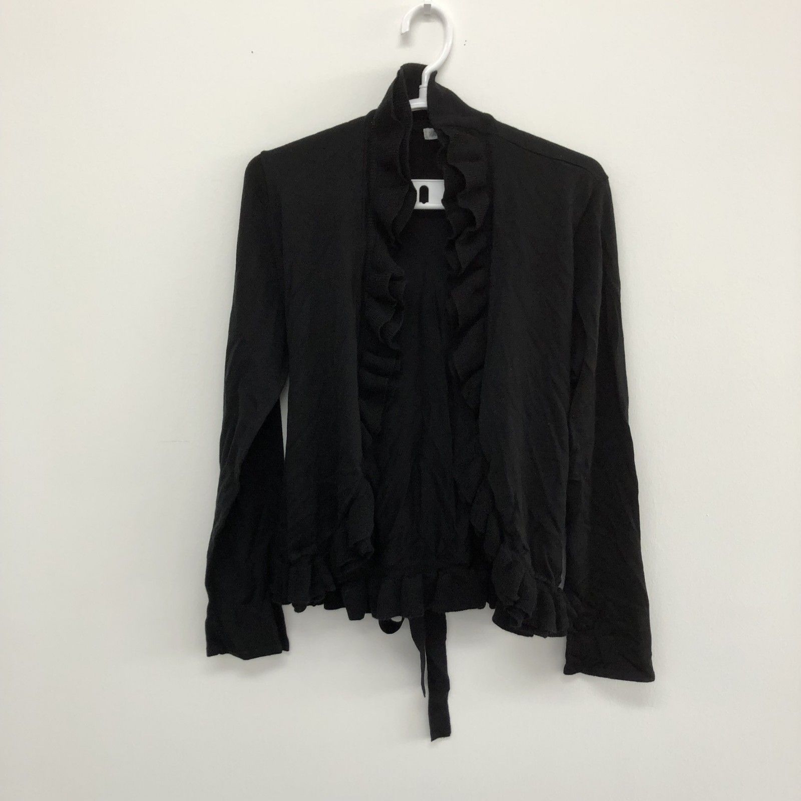 【NARACAMICIE】ナラカミーチェ カーディガン ニットカーディガン フリルカーディガン サイズ2 黒