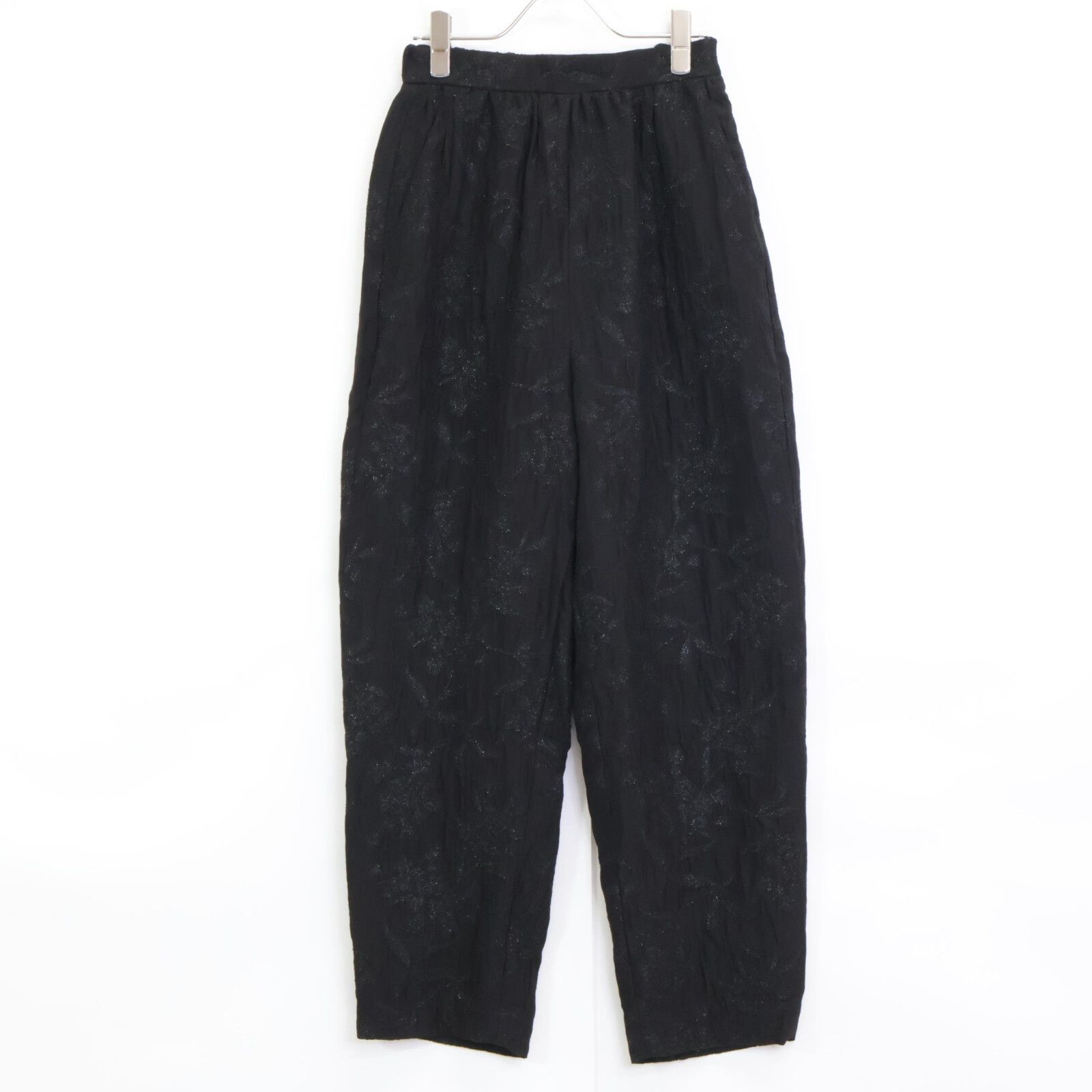 Pale Jute ペールジュート 24AW ブラック ラメフラワージャガードパンツ S