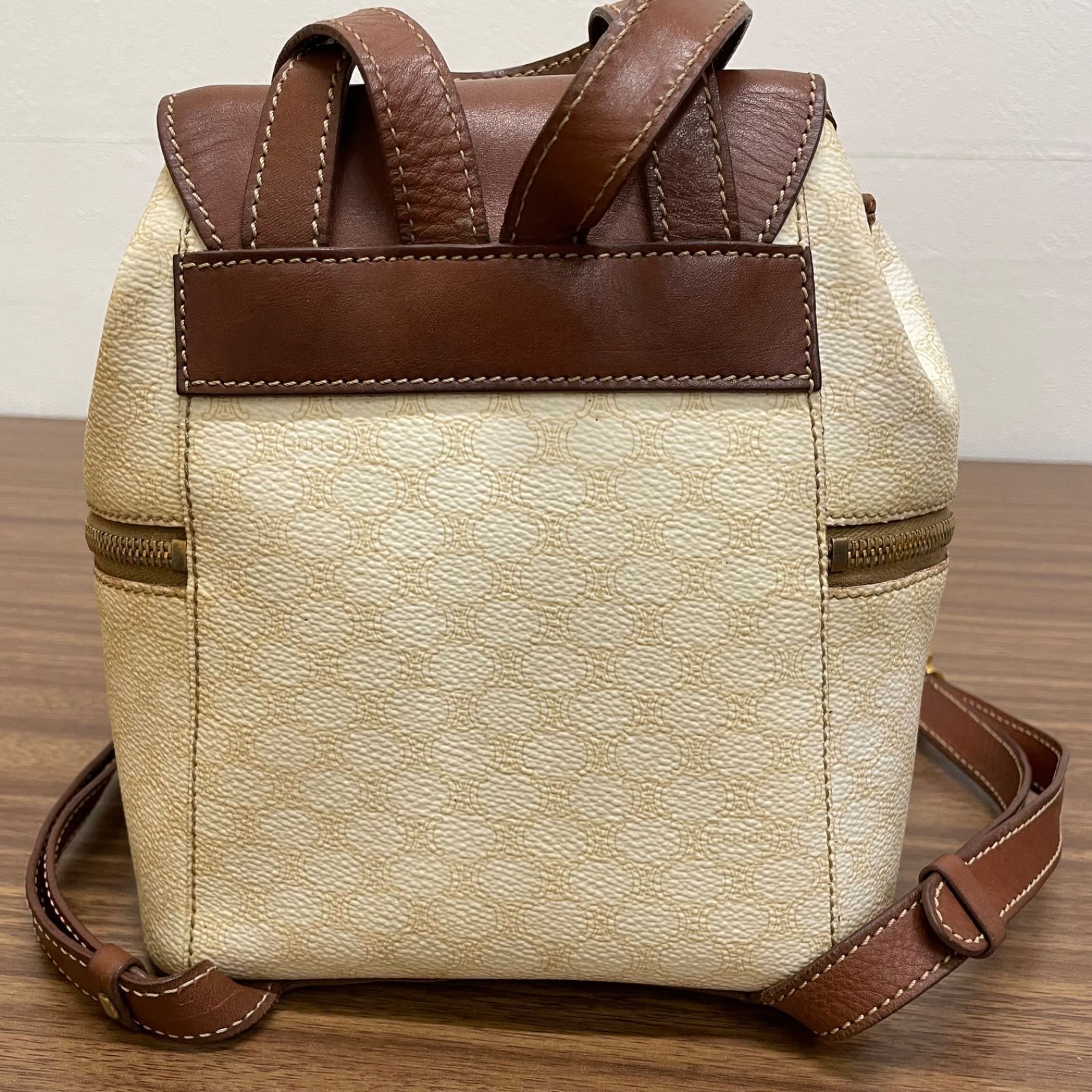 CELINE バニティバッグ マカダム ブラゾン PVC レザー CELINE マカダム柄ブラゾン刻印バニティ2WAYバッグ