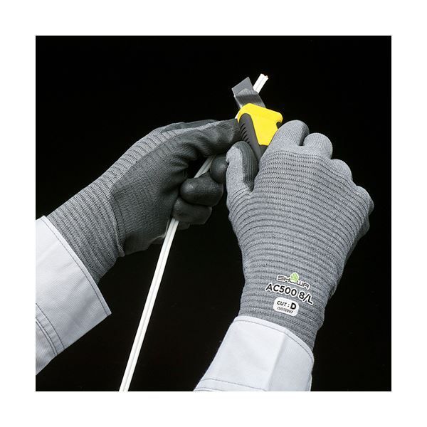 ショーワグローブ AC 500 制電フォルテックスウレタンパーム手袋 L グレー 60双 使い捨て手袋 使いきり手袋