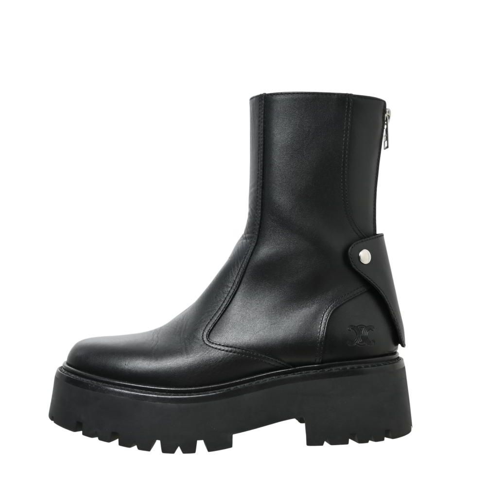 CELINE バルキーバックジップ トリオンフ レザー ブーツ - メルカリ