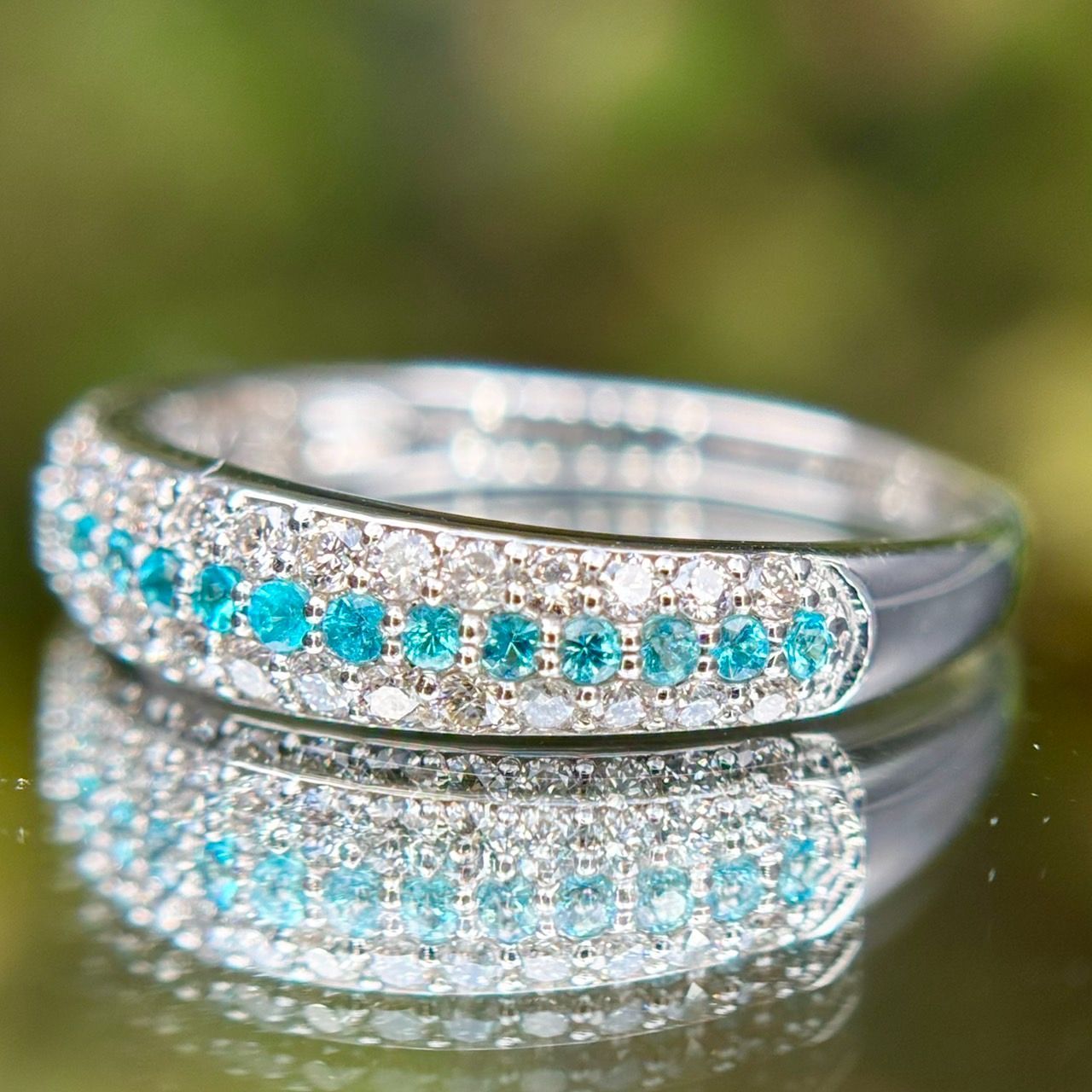 Pt900 ブラジル産 パライバトルマリン ダイヤモンド リング 0.23ct D0.32ct